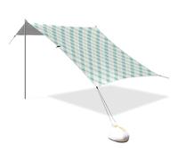 Tenda da spiaggia a quadri color menta, con protezione UPF50+, impermeabile, grande, portatile, con borsa per il trasporto, per campeggio, pesca, divertimento in giardino o picnic