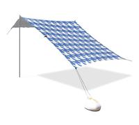 Tenda da spiaggia classica blu bianca pied de poule progettata UPF50, impermeabile, con borsa per il trasporto, per campeggio, picnic, cortile carpas para Playa en oferta