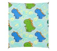 Tenda da spiaggia colorata con dinosauro animale cartone animato protezione UPF50+ protezione leggera con sacchi di sabbia e pala per viaggi in famiglia