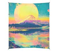 Tenda da spiaggia colorata giapponese Fuji Mountain UPF50+, facile da installare, portatile, con tasche per sabbia, per campeggio, picnic, cortile e pesca