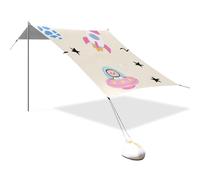 Tenda da spiaggia con astronave a forma di astronave con alieni, UPF50, impermeabile, portatile, con pali robusti, sacchi di sabbia e pala per campeggio, picnic, cortile e pesca techo para Playa