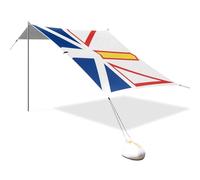Tenda da spiaggia con bandiera di Terranova e Labrador, UPF50+, impermeabile, grande riparo dal sole con pali robusti, sacchi di sabbia e pala per cortile e campeggio