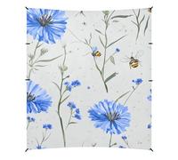 Tenda da spiaggia con fiore grigio fiordaliso dei cartoni animati, UPF50, facile da installare, grande, portatile, include pala di sabbia, sacchi di sabbia, pali di stabilità per campeggio, picnic