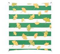 Tenda da spiaggia con foglie di ginkgo biloba a righe verdi e bianche, protezione UPF50+, impermeabile, riparo dal sole con pali robusti, sacchi di sabbia e pala per viaggi in famiglia