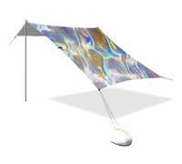 Tenda da spiaggia con liquido acido colorato al neon progettata UPF50+, impermeabile, include pala di sabbia, sacchi di sabbia, pali di stabilità per campeggio, picnic, carpe da cortile per Playa en