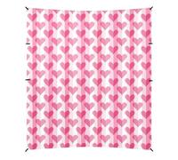 Tenda da spiaggia con motivo a cuore color pesca sfumata, UPF50+, facile da installare, portatile, con sacchi di sabbia e pala per sabbia, per campeggio, picnic, cortile e pesca