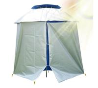 Tenda da spiaggia con ombrellone, rifugio con ombrello per il sole