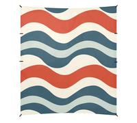 Tenda da spiaggia con onde astratte UPF50+, protezione impermeabile, grande riparo solare portatile con sacchi di sabbia e pala per campeggio, pesca, divertimento in cortile o picnic