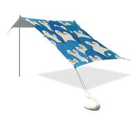 Tenda da spiaggia con protezione UPF50+, motivo: pinguino blu, impermeabile, portatile, include pala di sabbia, sacchi di sabbia, pali di stabilità per campeggio, picnic, cortile e pesca techo