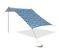 Tenda da spiaggia con simpatici cani di piccola taglia, SPF 50+, protezione solare leggera con aste stabili, sacchi di sabbia e pala per campeggio, pesca, divertimento sul cortile