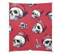 Tenda da spiaggia con teschi pirata rosso scarlatto, UPF50, facile da installare, con pala per sabbia, per campeggio, picnic, cortile e pesca
