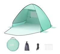 Tenda da spiaggia conchiglia pop up Tenda da campeggio automatica Protezione UV 50+ Extra Light Tenda portatile di protezione solare per famiglie campeggio spiaggia giardino (Verde, 2 Persone)
