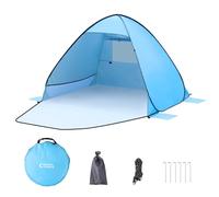 Tenda da spiaggia conchiglia pop up Tenda da campeggio automatica Protezione UV 50+ Extra Light Tenda portatile di protezione solare per famiglie campeggio spiaggia giardino (Blu, 2 Persone)