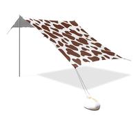Tenda da spiaggia e baldacchino con stampa mucca marrone progettata UPF50 leggera grande parasole con pali robusti, sacchi di sabbia e pala per viaggi in famiglia carpas para Playa en oferta