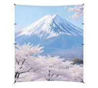 Tenda da spiaggia e baldacchino giapponese Monte Fuji fiori di ciliegio blu e bianco UPF50+, leggera e grande, con borsa per il trasporto, per campeggio, pesca, divertimento in giardino o picnic