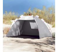 Tenda da Spiaggia Impermeabile Grigio 2 Persone con Sistema Rilascio Rapido, Leggera e Portatile per Ombra in Estate, Design Stabile con Picchetti e Tiranti, Ideale