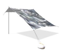 Tenda da spiaggia leggera con struttura in argento progettata UPF50+, con sacchi di sabbia, pala per sabbia, pali per campeggio, picnic, cortile per la Playa
