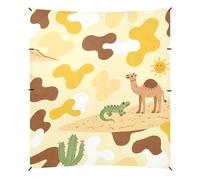 Tenda da spiaggia mimetica gialla per deserto cabana, UPF50, leggera, grande, con tasche per sabbia, per viaggi in famiglia, picnic e campeggio