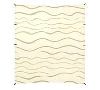 Tenda da spiaggia minimalista con linee ondulate beige, protezione UPF50+, facile da installare, parasole per esterni, con borsa per il trasporto, per campeggio, picnic, cortile e pesca