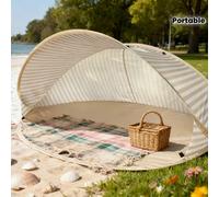 Tenda da spiaggia per 2 persone con apertura rapida in 2 secondi! Tenda da spiaggia senza assemblaggio richiesto, riparo solare portatile ad apertura rapida, facile da usare per l'ombra all'aperto, ad