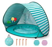 Tenda da Spiaggia per Bambini Pop Up, Tenda da Spiaggia per Bambini con Mini Piscina, Tenda da Spiaggia Portatile Pop Up con Protezione UV, Tenda da Sole per Piccoli Bambini, per Picnic, Giardino