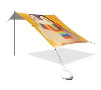 Tenda da spiaggia pieghevole a forma di pinguino arcobaleno, UPF50+, facile da installare, portatile, con tasche per sabbia, per campeggio, pesca, divertimento in giardino o picnic