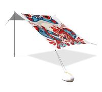 Tenda da spiaggia pieghevole con rana rossa e blu, UPF50, impermeabile, con pali robusti, sacchi di sabbia e pala per cortile, prato, parco casita de Playa para