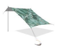Tenda da spiaggia pieghevole con struttura in marmo irregolare verde e oro, UPF50+, impermeabile, con borsa per il trasporto, per cortile, prato, parco Sombra per Playa