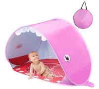 Tenda da spiaggia pop-up con piscina integrata - ideale per bambini, protezione UV e vento (Tenda roso)