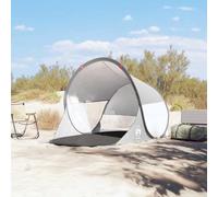 Tenda da Spiaggia Pop-Up Grigia Impermeabile con Design Automatico e Materiale Poliestere 190T Rivestito PU per Protezione Solare e Vento - Struttura Stabile con Picchetti