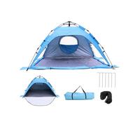 Tenda da spiaggia pop-up per 2-3 persone, tenda da spiaggia automatica con tappetino allungato, 2 finestre per ventilazione, leggera e portatile, per famiglia, spiaggia, campeggio e giardino, 65 cm