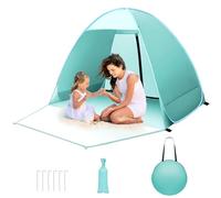 Tenda da Spiaggia Pop-up Portatile UV 50+ per 1-2 Persone, Tenda Mare Spiaggia Portatile Leggera e Compatta per Mare, Giardino, Viaggi (Menta verde)