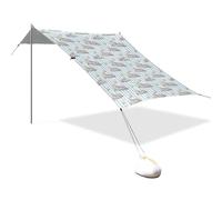 Tenda da spiaggia portatile da campeggio parasole baldacchino UPF 50+ protezione UV parasole a righe sfondo leopardato