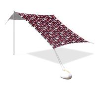 Tenda da spiaggia portatile da campeggio parasole baldacchino UPF 50+ protezione UV parasole a righe sfondo granchio