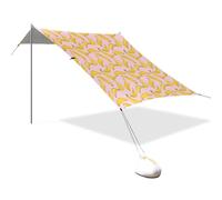Tenda da spiaggia portatile da campeggio parasole baldacchino UPF 50+ protezione UV parasole banana rosa sfondo modello
