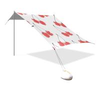 Tenda da spiaggia portatile da campeggio parasole baldacchino UPF 50+ protezione UV parasole ciliegia sfondo bianco