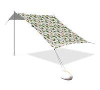 Tenda da spiaggia portatile da campeggio parasole baldacchino UPF 50+ protezione UV parasole con palma di cocco e motivo ghiaccio