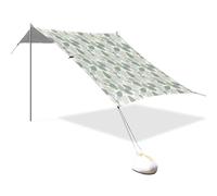 Tenda da spiaggia portatile da campeggio parasole baldacchino UPF 50+ protezione UV parasole Monstera sfondo bianco modello