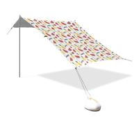 Tenda da spiaggia portatile da campeggio parasole baldacchino UPF 50+ protezione UV parasole motivo anguria ananas