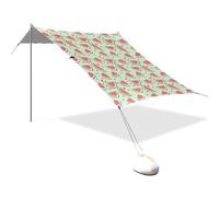 Tenda da spiaggia portatile da campeggio parasole baldacchino UPF 50+ protezione UV parasole motivo anguria cuore