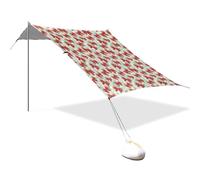 Tenda da spiaggia portatile da campeggio parasole baldacchino UPF 50+ protezione UV parasole motivo anguria fiocco