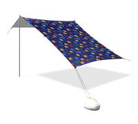 Tenda da spiaggia portatile da campeggio parasole baldacchino UPF 50+ protezione UV parasole palme sfondo blu scuro modello