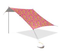 Tenda da spiaggia portatile da campeggio parasole baldacchino UPF 50+ protezione UV parasole pizza rosa motivo amore