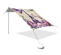 Tenda da spiaggia portatile da campeggio parasole baldacchino UPF 50+ protezione UV parasole Torre Parigi farfalla