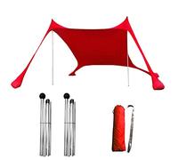 Tenda da spiaggia, riparo dal sole, ombreggiatura, capanno fresco per pesca all'aperto, campeggio, parchi, riunioni di famiglia, con tessuto ad acqua, facile installazione, pali di stabilità, ancore