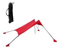 Tenda da spiaggia, riparo dal sole, tenda da spiaggia con ancoraggi a sacco di sabbia, tenda da spiaggia portatile per spiaggia, escursionismo, campeggio, cortili, prato (rosso)