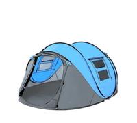 Tenda da Spiaggia Tenda da campeggio pop-up for 4 persone aggiornata alla dimensione grande con 2 porte - Spiaggia automatica di facile installazione pali(Blue)