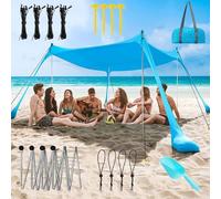 Tenda da spiaggia, Tenda da spiaggia Multicolor Multi dimensioni Sacchi di sabbia Pala Picchetti Pali Riparo for il sole all'aperto(A Blue,200 * 210 * 150CM)