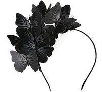 Tenda da sudore nera eclettica con farfalla scintillante per carnevale, matrimoni, sfilate di moda, fascia da basket, colore nero, taglia unica