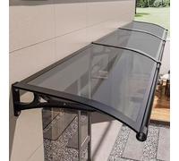 Tenda da terrazzo, tenda per porte e finestre, tenda da sole per porte d'ingresso, tenda in policarbonato resistente, contro pioggia e raggi UV, porta tetto Marquise ripari protezione - grigio fumo -
